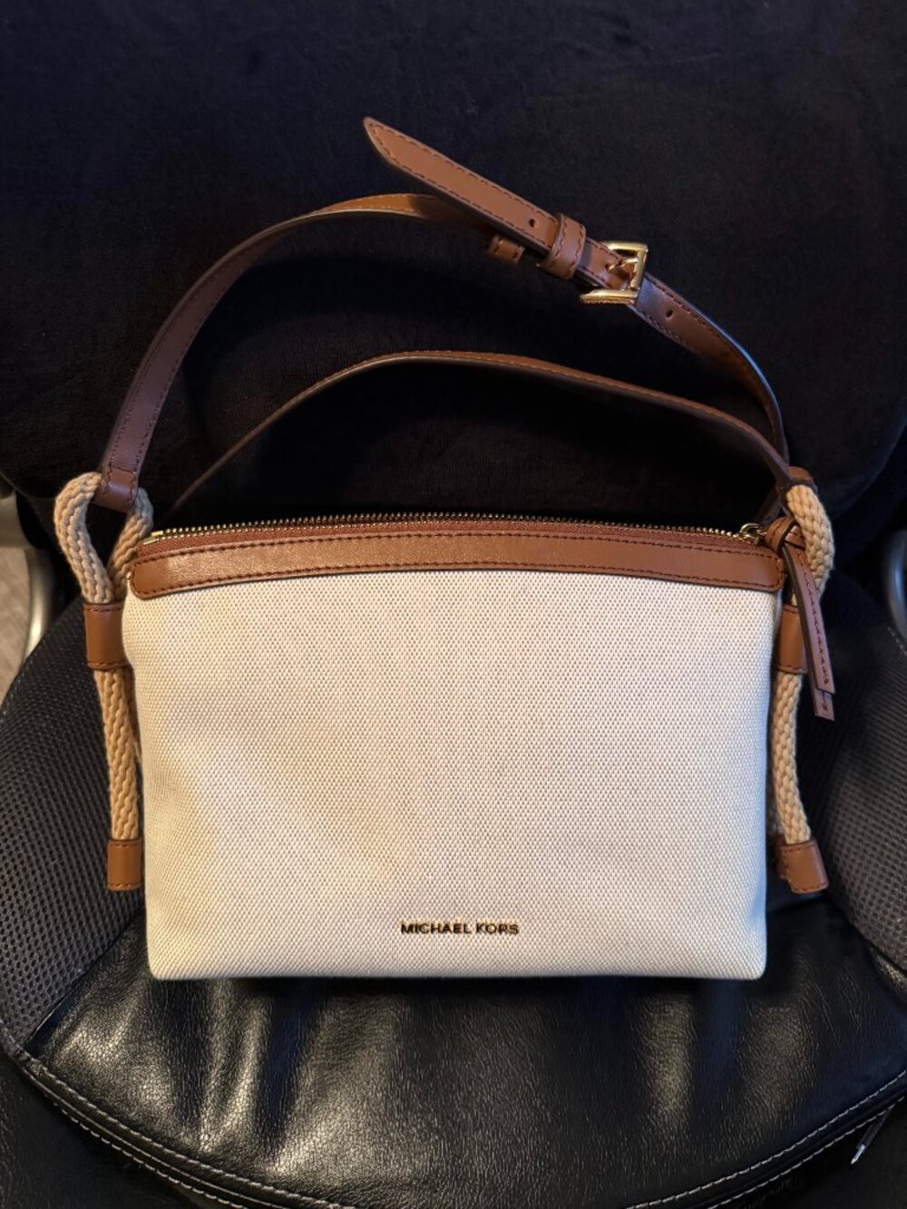 Michael Kors Medium Cotton Canvas Talia Crossbody